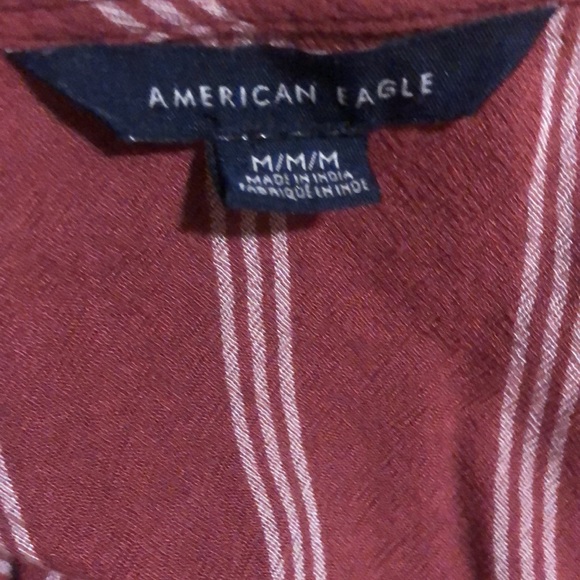 ❤️AEO American Eagle Cropped Striped Wrap Shirt Top Cardigan Flared Sleeve M - Picture 4 of 5